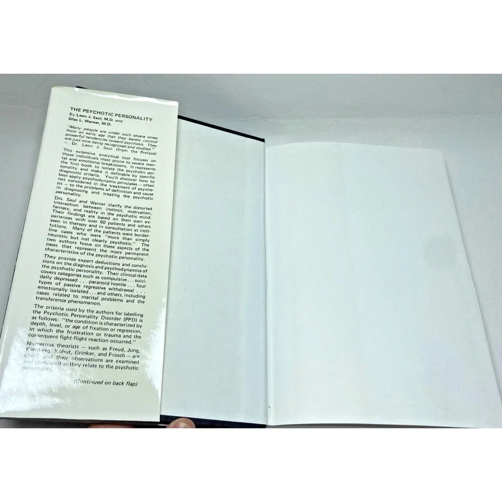 The Psychotic Personality‎ Hardcover Leon Saul Silas Warner 1st Edition 1982 VTG
